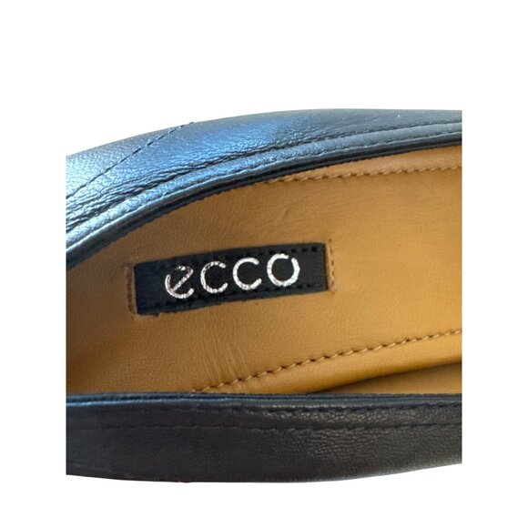 Ecco Leather Womens Low Heel Black Pumps Size 36 Elegant Dress Shoes - Picture 3 of 9